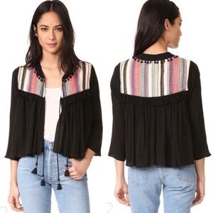 Rahi Cali Nomad Fringe Embroidered Top Small